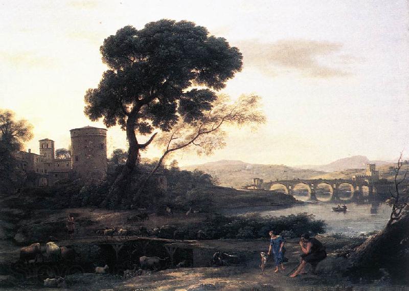 Claude Lorrain Landscape with Shepherds - The Pont Molle France oil painting art